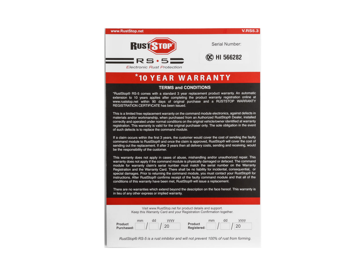 Rust Stop Rx5 RustStop RS-5 (12V) Standard Electronic Rust Protection
